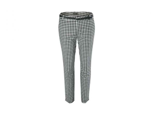 Pantaloni eleganti a quadretti con cintura