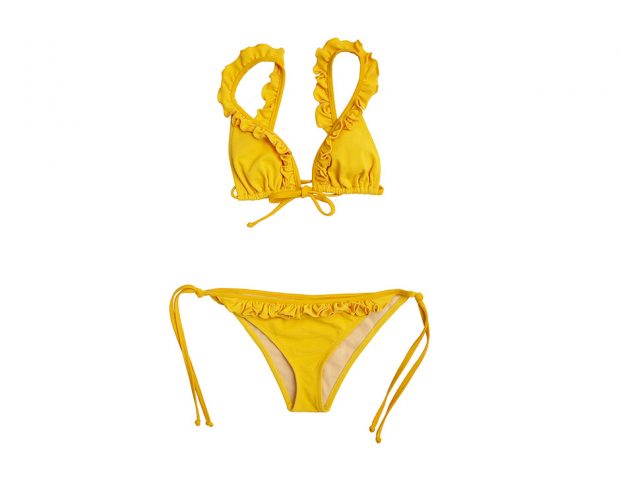 Bikini giallo con ruches