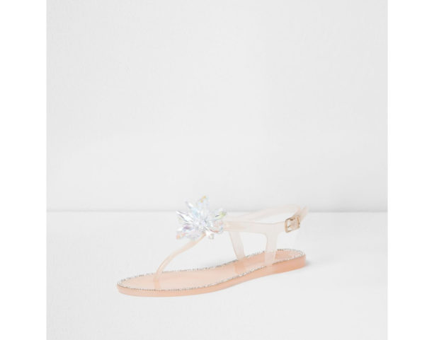 Pink jelly jewel flower sandals