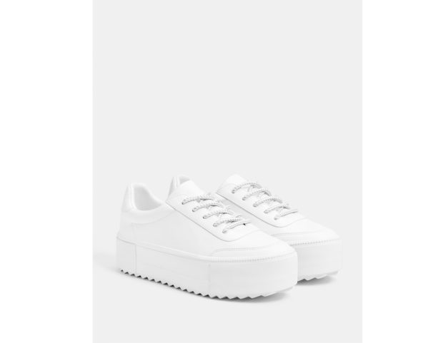 Sneaker bianca con piattaforma