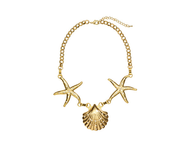 Collana corta con stelle marine e conchiglie