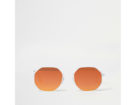 White hexagon orange mirror lens sunglasses
