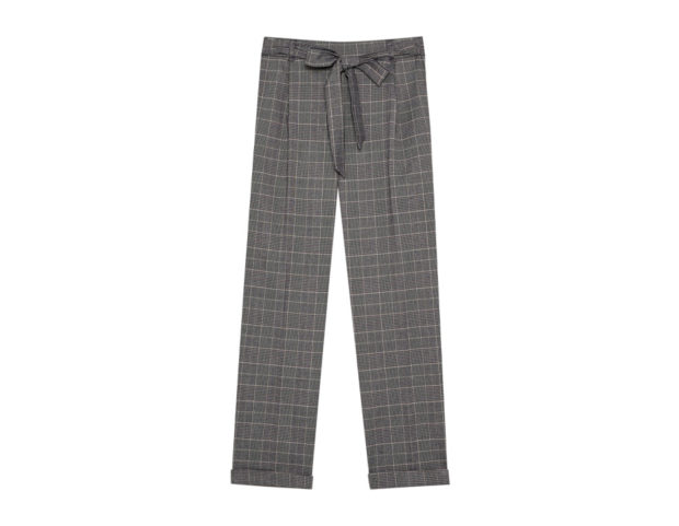 Pantaloni check con risvolto