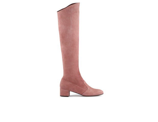 Stivale over-knee in suede rosa antico