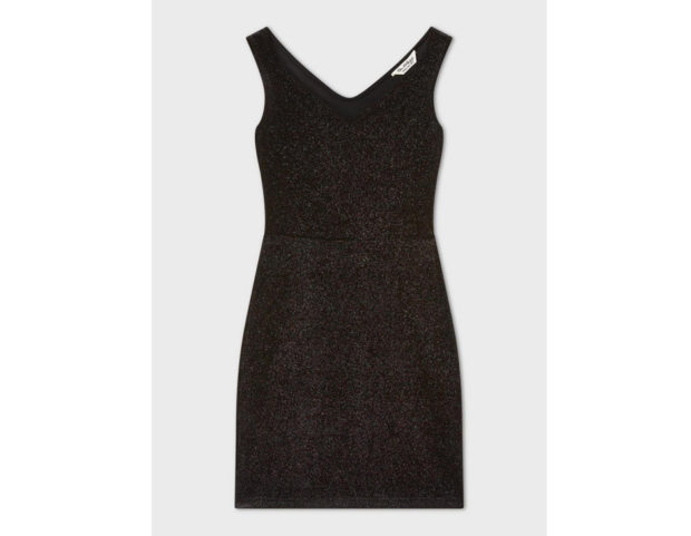 Black Glitter Bardot Dress