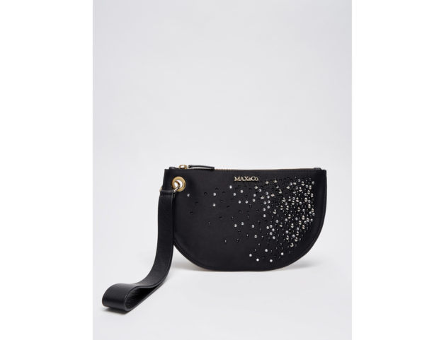 Clutch in raso con strass