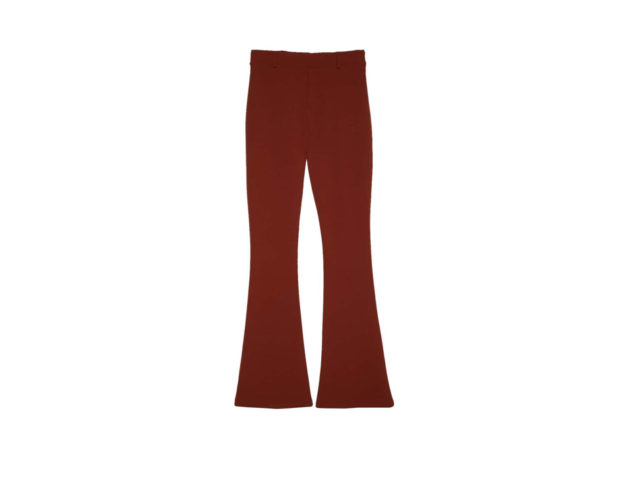 Pantaloni flare in maglia a tinta unita