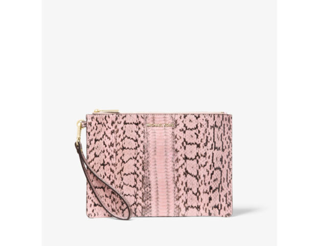 Pochette media in pelle di serpente