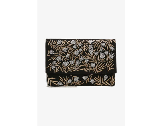 Pochette con ricami floreali
