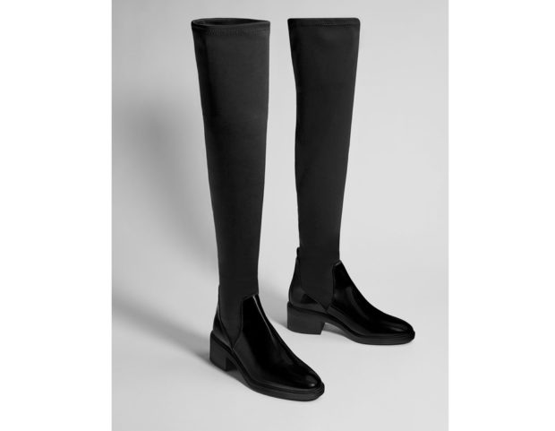 Stivale basso elasticizzato e combinato con gambale sopra il ginocchio