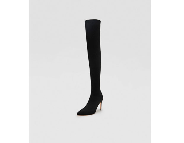 Stivale alto elastico con tacco nero