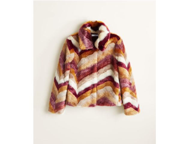 Cappotto pelliccia multicolore