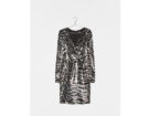 Vestito con stampa zebrata e paillettes