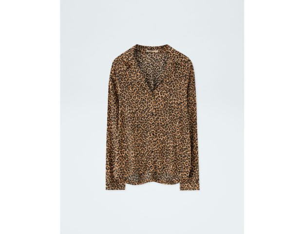 Camicia a maniche lunghe stampa animalier