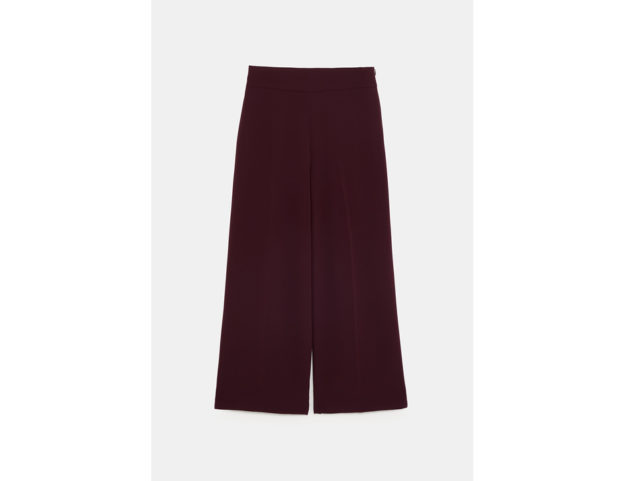 Pantaloni a vita alta color bordeaux