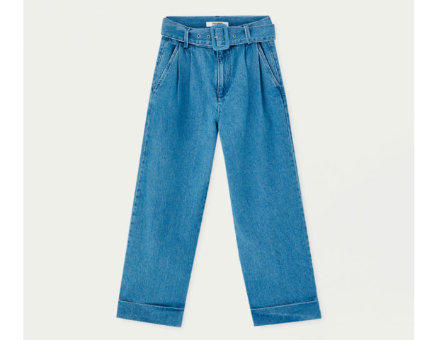 Jeans cropped con cintura in vita