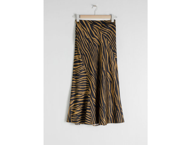 Zebra Print Midi Skirt
