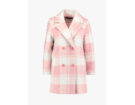 Cappotto in lana check rosa pastello