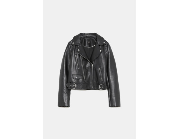Giubbotto biker effetto pelle