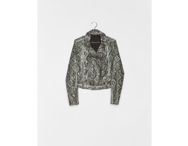 Giubbotto biker effetto pelle serpente