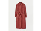 Trench denim lungo con cintura