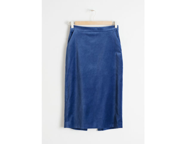 Velvet Midi Pencil Skirt