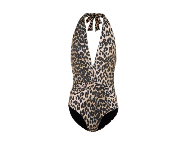 Costume intero stampa a pelle di leopardo