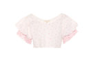 Mini top cropped con fantasia pois