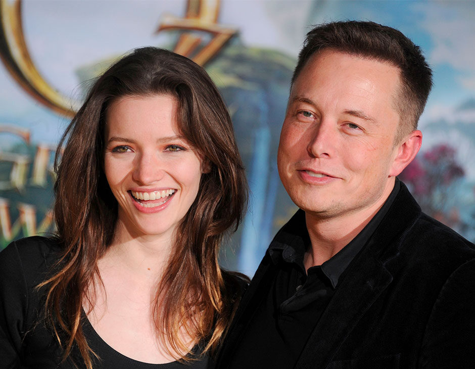 Elon Musk con l'attrice Talulah Riley alla premiere di Los Angeles "Oz The Great and Powerful"