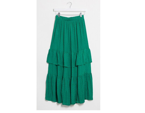 Gonna-lunga–verde-con-balze-ASOS