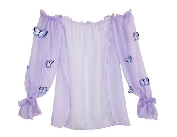 blusa in chiffon con farfalle Mali