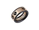 CHANTECLER_ANELLO CAROUSEL ORO, DIAMANTI E SMALTO NERO