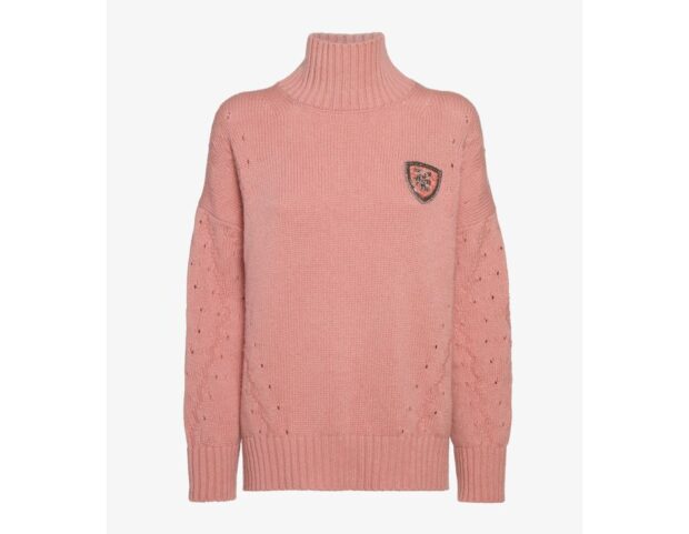 ERMANNO SCERVINO- Maglia over traforata con scudetto
