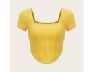 Cecilia Rodriguez X SHEIN Top collo quadrato con cucitura