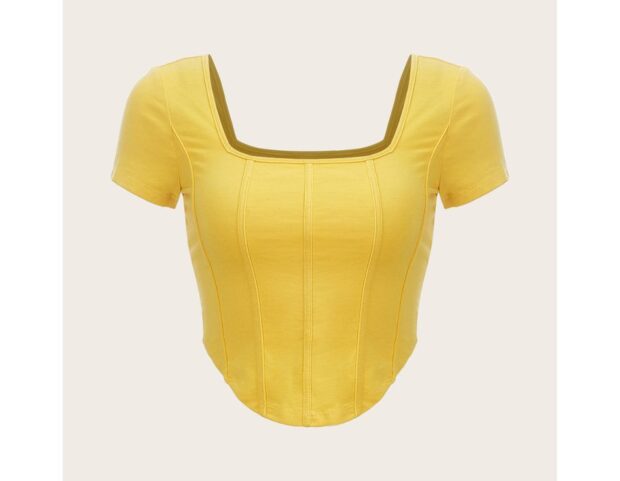 Cecilia Rodriguez X SHEIN Top collo quadrato con cucitura